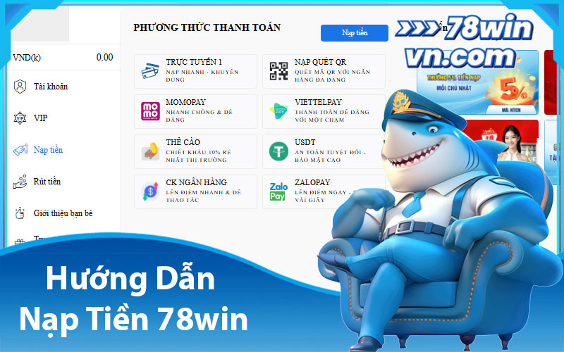 Hướng dẫn nạp tiền 78win